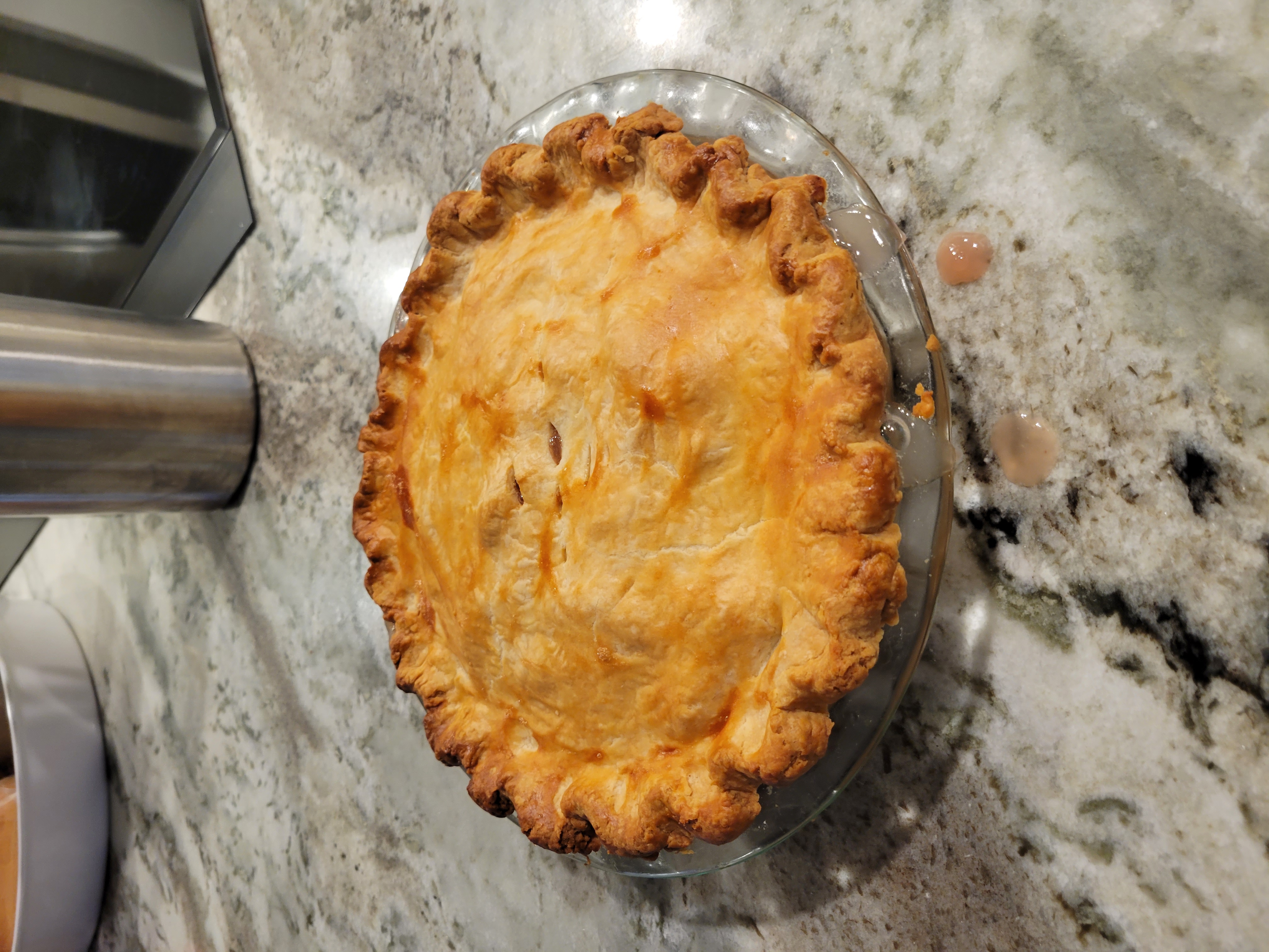 Whole peach pie